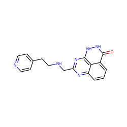 O=c1[nH][nH]c2nc(CNCCc3ccncc3)nc3cccc1c32 ZINC000059277245