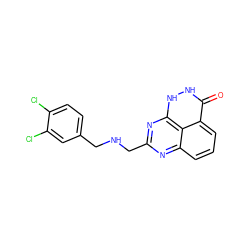 O=c1[nH][nH]c2nc(CNCc3ccc(Cl)c(Cl)c3)nc3cccc1c32 ZINC000059298646