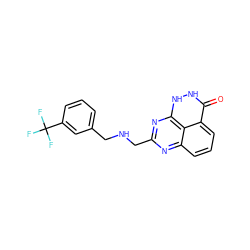 O=c1[nH][nH]c2nc(CNCc3cccc(C(F)(F)F)c3)nc3cccc1c32 ZINC000059275400