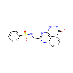 O=c1[nH][nH]c2nc(CNS(=O)(=O)c3ccccc3)nc3cccc1c32 ZINC000059281537