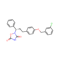 O=c1[nH]c(=O)n([C@@H](CCc2ccc(OCc3cccc(Cl)c3)cc2)c2ccccc2)o1 ZINC000027100269