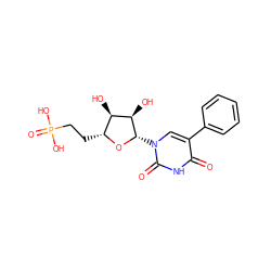 O=c1[nH]c(=O)n([C@@H]2O[C@H](CCP(=O)(O)O)[C@@H](O)[C@H]2O)cc1-c1ccccc1 ZINC000073298311