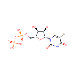 O=c1[nH]c(=O)n([C@@H]2O[C@H](CO[P@@](=O)(O)OP(=O)(O)O)[C@@H](O)[C@H]2O)cc1Br ZINC000038149753