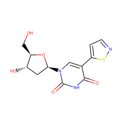 O=c1[nH]c(=O)n([C@H]2C[C@H](O)[C@@H](CO)O2)cc1-c1ccns1 ZINC000013604663