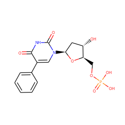 O=c1[nH]c(=O)n([C@H]2C[C@H](O)[C@@H](COP(=O)(O)O)O2)cc1-c1ccccc1 ZINC000169320202