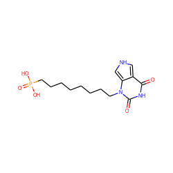 O=c1[nH]c(=O)n(CCCCCCCCP(=O)(O)O)c2c[nH]cc12 ZINC000066259826