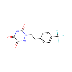 O=c1[nH]c(=O)n(CCc2ccc(C(F)(F)F)cc2)[nH]c1=O ZINC000143776584