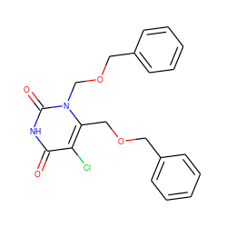 O=c1[nH]c(=O)n(COCc2ccccc2)c(COCc2ccccc2)c1Cl ZINC000653850118