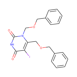 O=c1[nH]c(=O)n(COCc2ccccc2)c(COCc2ccccc2)c1I ZINC000653843957