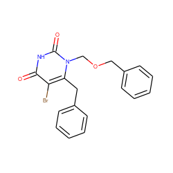 O=c1[nH]c(=O)n(COCc2ccccc2)c(Cc2ccccc2)c1Br ZINC000084671444