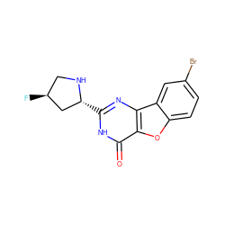 O=c1[nH]c([C@@H]2C[C@@H](F)CN2)nc2c1oc1ccc(Br)cc12 ZINC000084652665