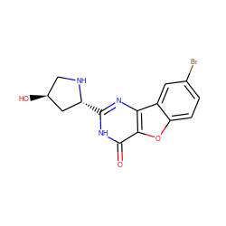 O=c1[nH]c([C@@H]2C[C@@H](O)CN2)nc2c1oc1ccc(Br)cc12 ZINC000084758340