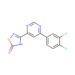 O=c1[nH]c(-c2cc(-c3ccc(Cl)c(Cl)c3)ncn2)no1 ZINC000118365172