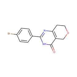 O=c1[nH]c(-c2ccc(Br)cc2)nc2c1COCC2 ZINC000096283588