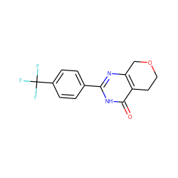 O=c1[nH]c(-c2ccc(C(F)(F)F)cc2)nc2c1CCOC2 ZINC000096283592