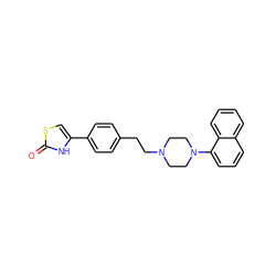 O=c1[nH]c(-c2ccc(CCN3CCN(c4cccc5ccccc45)CC3)cc2)cs1 ZINC000000607480