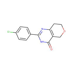 O=c1[nH]c(-c2ccc(Cl)cc2)nc2c1COCC2 ZINC000096283589