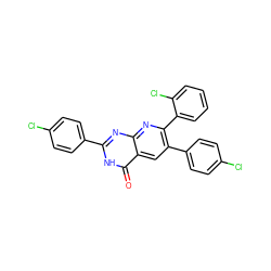 O=c1[nH]c(-c2ccc(Cl)cc2)nc2nc(-c3ccccc3Cl)c(-c3ccc(Cl)cc3)cc12 ZINC000040395024