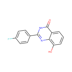 O=c1[nH]c(-c2ccc(F)cc2)nc2c(O)cccc12 ZINC000113241551