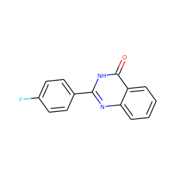 O=c1[nH]c(-c2ccc(F)cc2)nc2ccccc12 ZINC000011617361