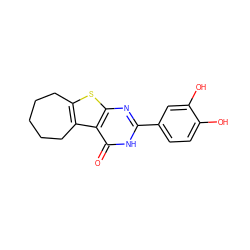 O=c1[nH]c(-c2ccc(O)c(O)c2)nc2sc3c(c12)CCCCC3 ZINC000096907907