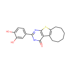 O=c1[nH]c(-c2ccc(O)c(O)c2)nc2sc3c(c12)CCCCCC3 ZINC000096907908