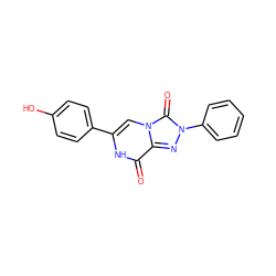 O=c1[nH]c(-c2ccc(O)cc2)cn2c(=O)n(-c3ccccc3)nc12 ZINC001772625367