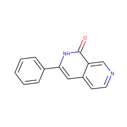 O=c1[nH]c(-c2ccccc2)cc2ccncc12 ZINC000008617505