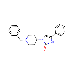 O=c1[nH]c(-c2ccccc2)cn1C1CCN(Cc2ccccc2)CC1 ZINC000000019661