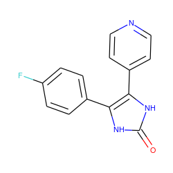 O=c1[nH]c(-c2ccncc2)c(-c2ccc(F)cc2)[nH]1 ZINC000053242713