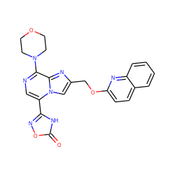 O=c1[nH]c(-c2cnc(N3CCOCC3)c3nc(COc4ccc5ccccc5n4)cn23)no1 ZINC000222035542