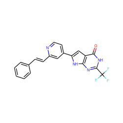 O=c1[nH]c(C(F)(F)F)nc2[nH]c(-c3ccnc(/C=C/c4ccccc4)c3)cc12 ZINC000035286001