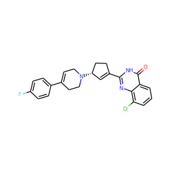 O=c1[nH]c(C2=C[C@H](N3CC=C(c4ccc(F)cc4)CC3)CC2)nc2c(Cl)cccc12 ZINC000028954721