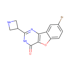 O=c1[nH]c(C2CNC2)nc2c1oc1ccc(Br)cc12 ZINC000084757276