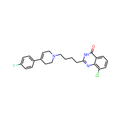 O=c1[nH]c(CCCCN2CC=C(c3ccc(F)cc3)CC2)nc2c(Cl)cccc12 ZINC000071319167