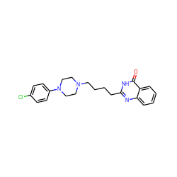 O=c1[nH]c(CCCCN2CCN(c3ccc(Cl)cc3)CC2)nc2ccccc12 ZINC000299871561