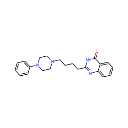 O=c1[nH]c(CCCCN2CCN(c3ccccc3)CC2)nc2ccccc12 ZINC000299868698