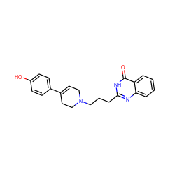 O=c1[nH]c(CCCN2CC=C(c3ccc(O)cc3)CC2)nc2ccccc12 ZINC000013581593