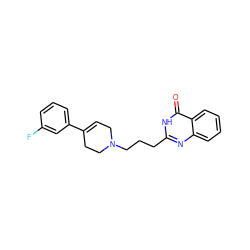 O=c1[nH]c(CCCN2CC=C(c3cccc(F)c3)CC2)nc2ccccc12 ZINC000013581581