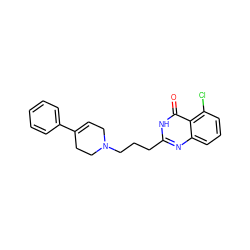 O=c1[nH]c(CCCN2CC=C(c3ccccc3)CC2)nc2cccc(Cl)c12 ZINC000003820275