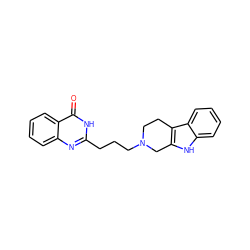 O=c1[nH]c(CCCN2CCc3c([nH]c4ccccc34)C2)nc2ccccc12 ZINC000013581572