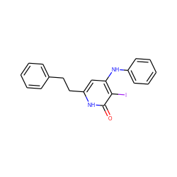 O=c1[nH]c(CCc2ccccc2)cc(Nc2ccccc2)c1I ZINC000299820259