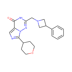 O=c1[nH]c(CN2CC(c3ccccc3)C2)nn2c(C3CCOCC3)ncc12 ZINC000205448451