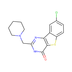 O=c1[nH]c(CN2CCCCC2)nc2c1sc1ccc(Cl)cc12 ZINC000045261883