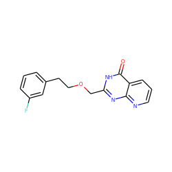 O=c1[nH]c(COCCc2cccc(F)c2)nc2ncccc12 ZINC000058590604