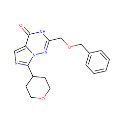 O=c1[nH]c(COCc2ccccc2)nn2c(C3CCOCC3)ncc12 ZINC000205443385