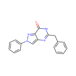 O=c1[nH]c(Cc2ccccc2)nc2cn(-c3ccccc3)nc12 ZINC000045285629