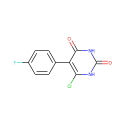 O=c1[nH]c(Cl)c(-c2ccc(F)cc2)c(=O)[nH]1 ZINC000014972765