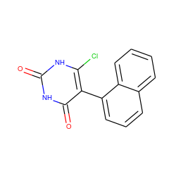 O=c1[nH]c(Cl)c(-c2cccc3ccccc23)c(=O)[nH]1 ZINC000014972761