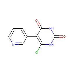 O=c1[nH]c(Cl)c(-c2cccnc2)c(=O)[nH]1 ZINC000014972773